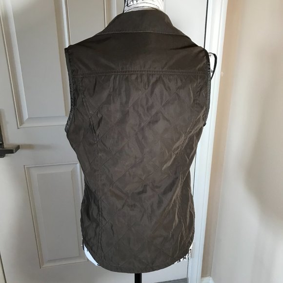 Faconnable Quilted Two-Way Zipper Vest Brown ~ Size S - Picture 4 of 6